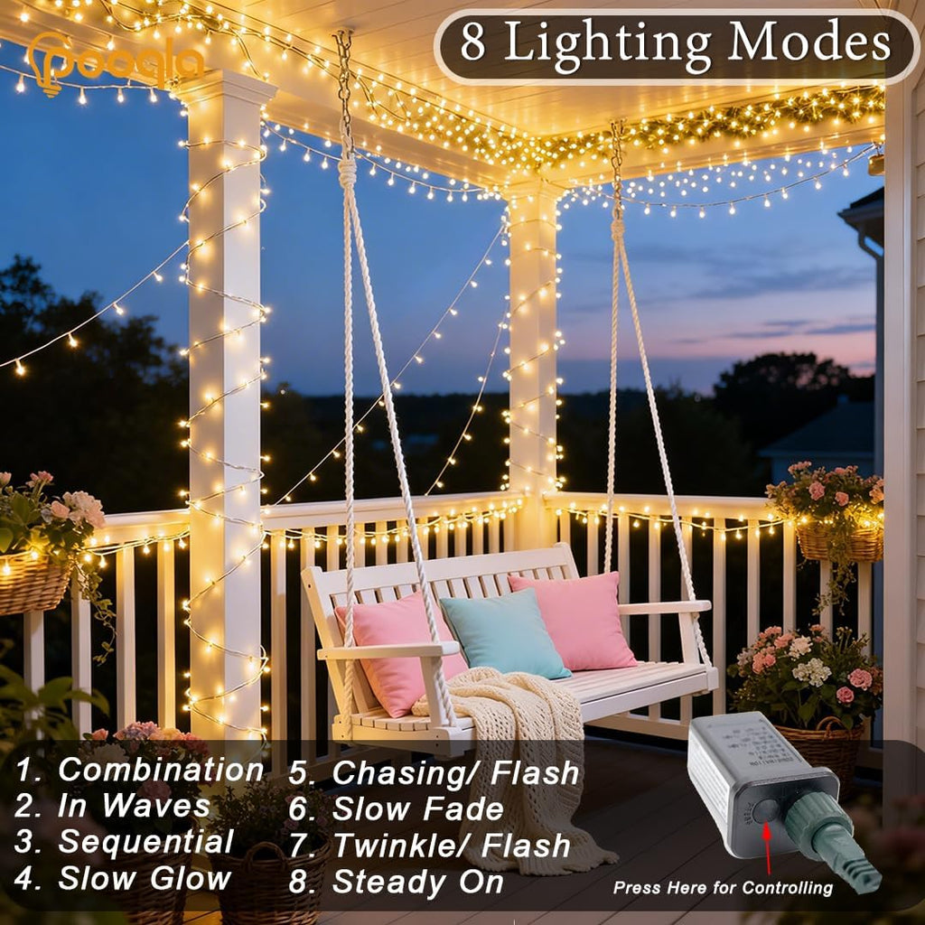 1000 LED Warm White Christmas Lights Outdoor String Lights, 328 ft