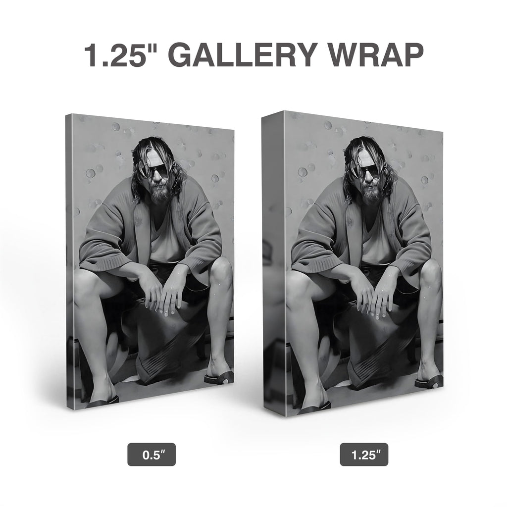 Iconic Framed Canvas Wall Art Bathroom Decor The Big Lebowski The Dude Sitting Movie Poster Prints Noir Toilet