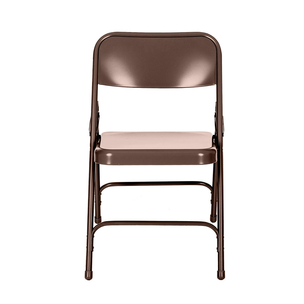 Series All-Steel Commercial-Grade Folding Chair (Brown, 4-Pack)