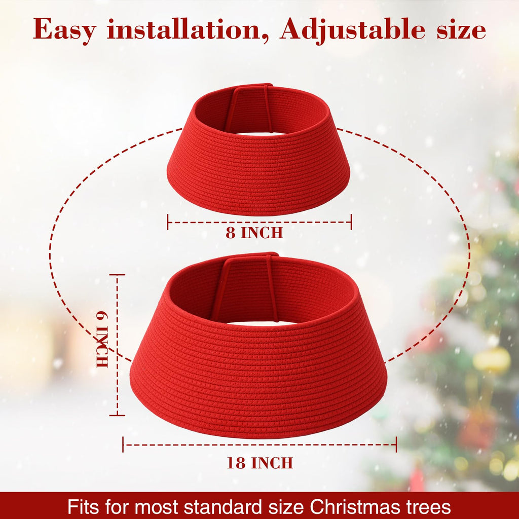 Christmas Tree Collar, Small Tree Skirt for 2-4ft Artificial Trees, Red
