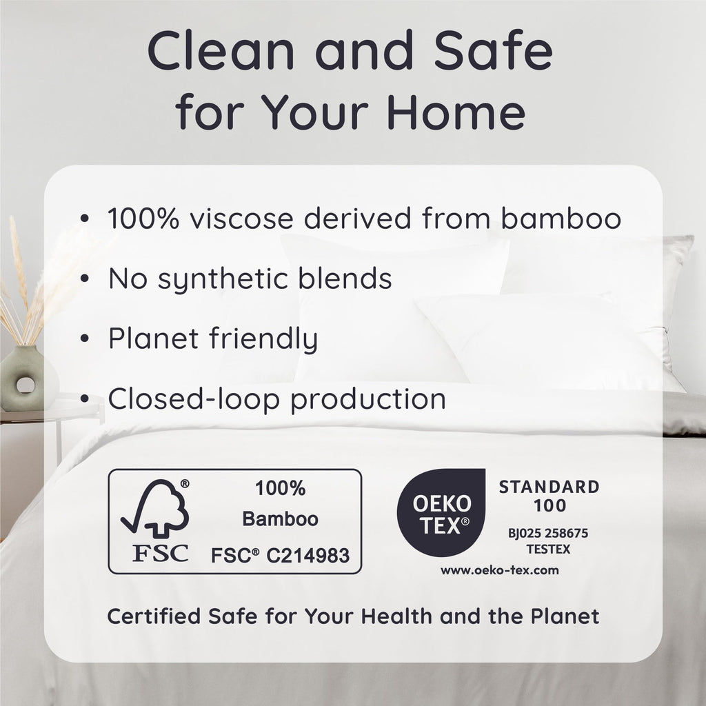 100% Viscose Derived from Bamboo Pillowcases Standard Size - Set of 2 Cooling Pillow Cases Standard Size, Super Soft