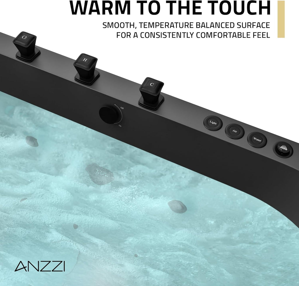 67 in. x 32 in. Freestanding Flat-Bottom Bathtub | Half-Oval Shaped Stone Resin Deep Soaking Free Standing Tub with