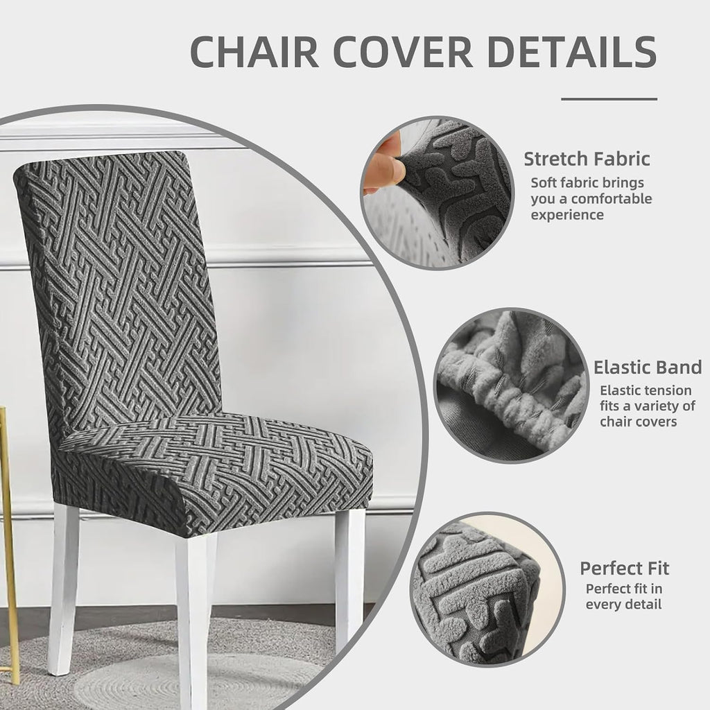 Chair Covers, Dining Room Chair Covers, Anti-cat Scratch, Washable, Regular Size, Chair Covers 4 Pack, Meeting