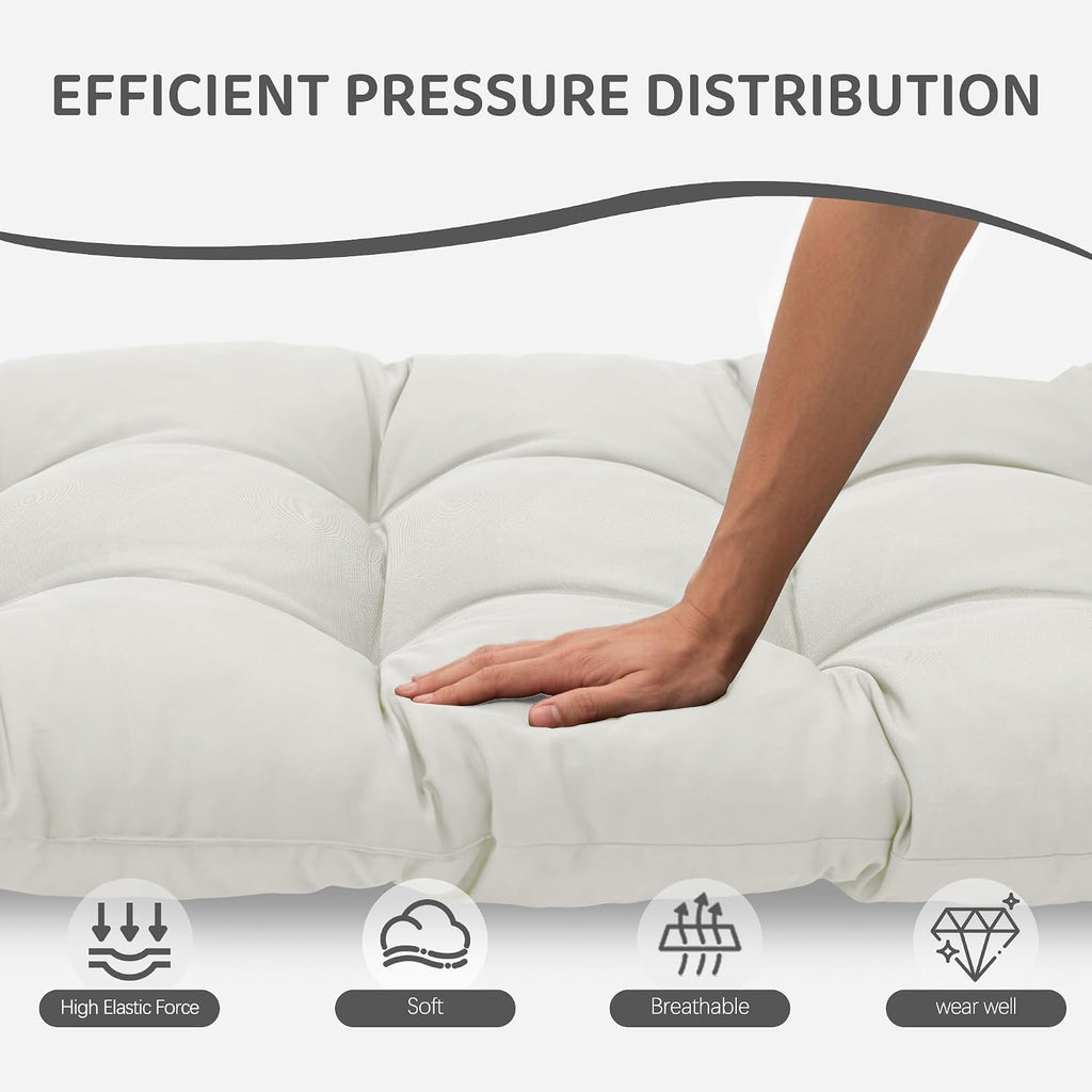 3Pcs Wicker Chair Cushion Sets Furniture,White,47*19*4'' | White Patio Loveseat Chaise Cushion Sets,Waterproof Wicker