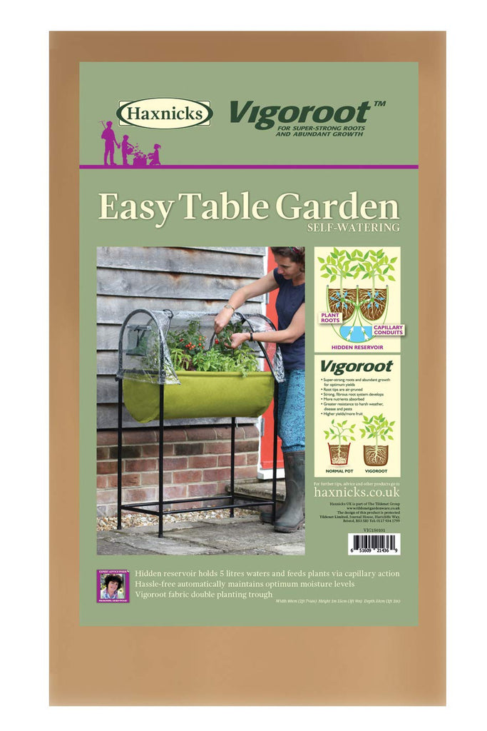 Haxnicks Vigoroot EasyTable Garden with Cover, Self Watering, Outdoor Greenhouse Protects Your Herb Garden and