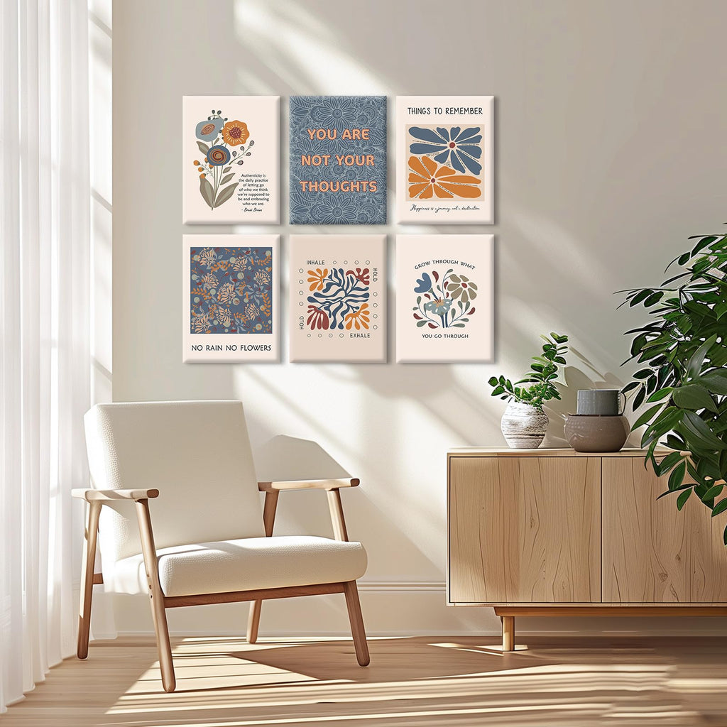 Mental Health Wall Art Poster Motivational Canvas Wall Decor Therapy Office Poster Decor Boho Inspirational Prints