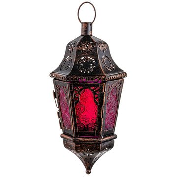 Moroccan Decorations, Lantern Decorative Indoor & Outdoor, 13.6'' Vintage Decorative Hanging Lantern with Chain Porch