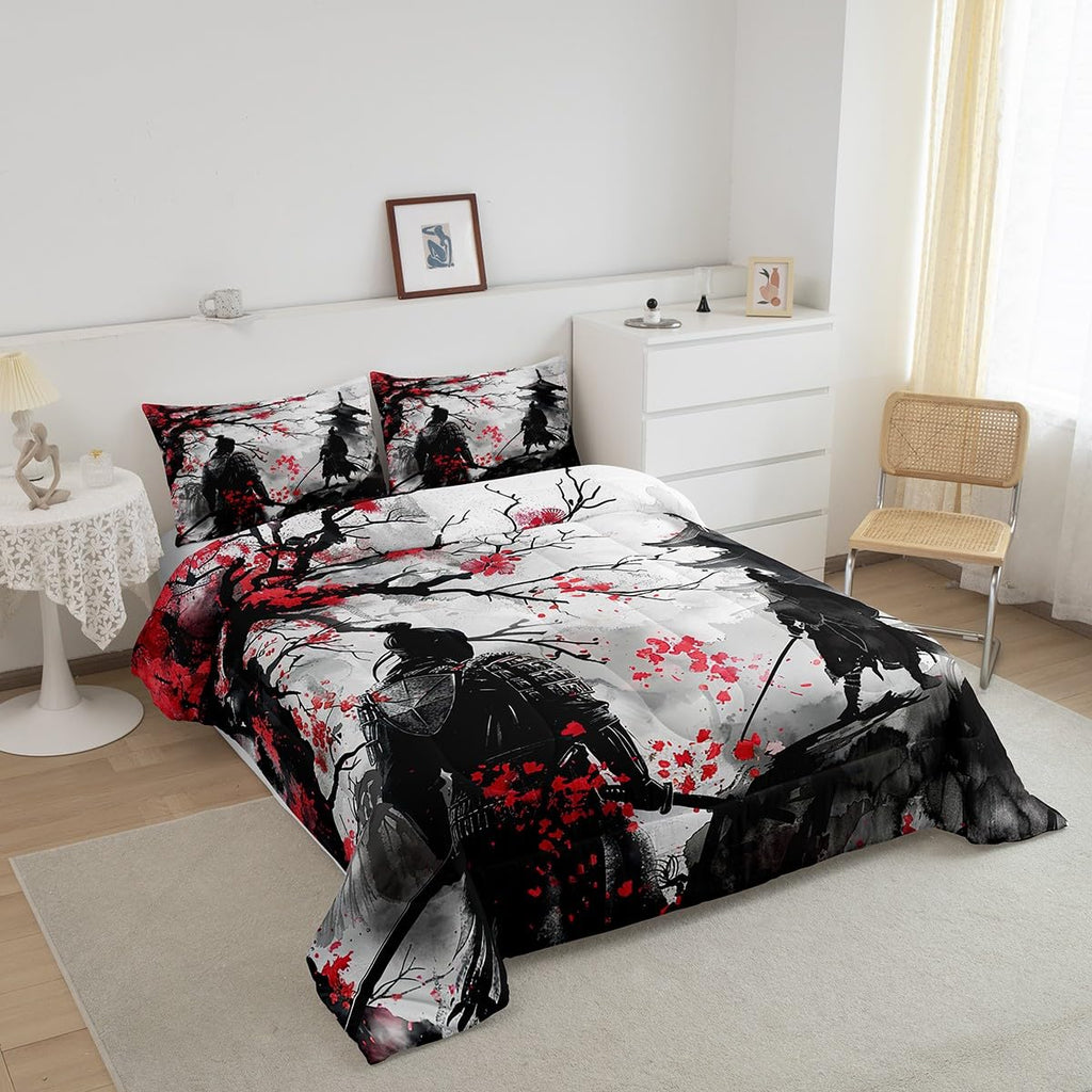 Japanese Samurai Comforter Set Queen Size Boys Girls