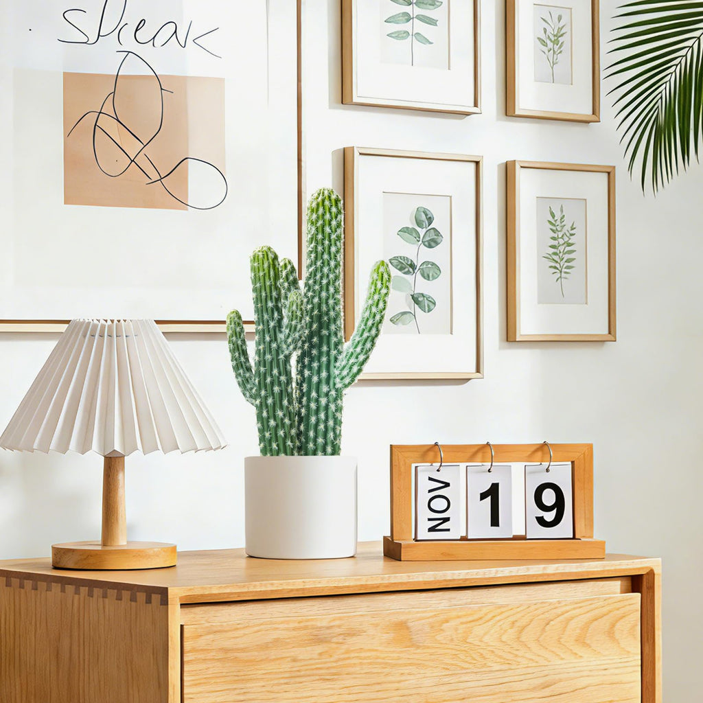 Artificial Cactus Small Fake Succulents Ceramic Plant, Desk, Shelf, and Indoor Dec- 2packs