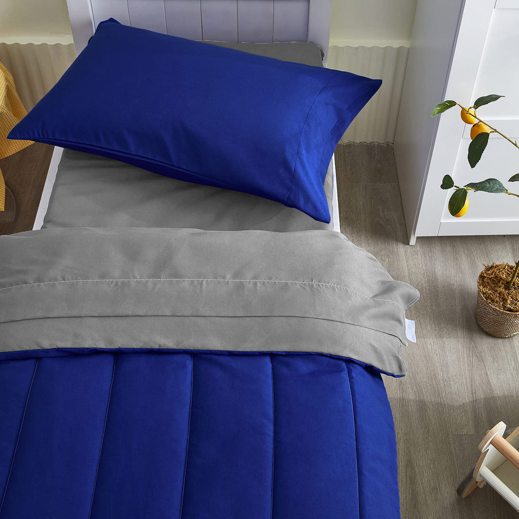4 Pieces Toddler Bedding Set Ultra Soft and Breathable Toddler Sheet Set - Includes Comforter, Flat Sheet, Fitted