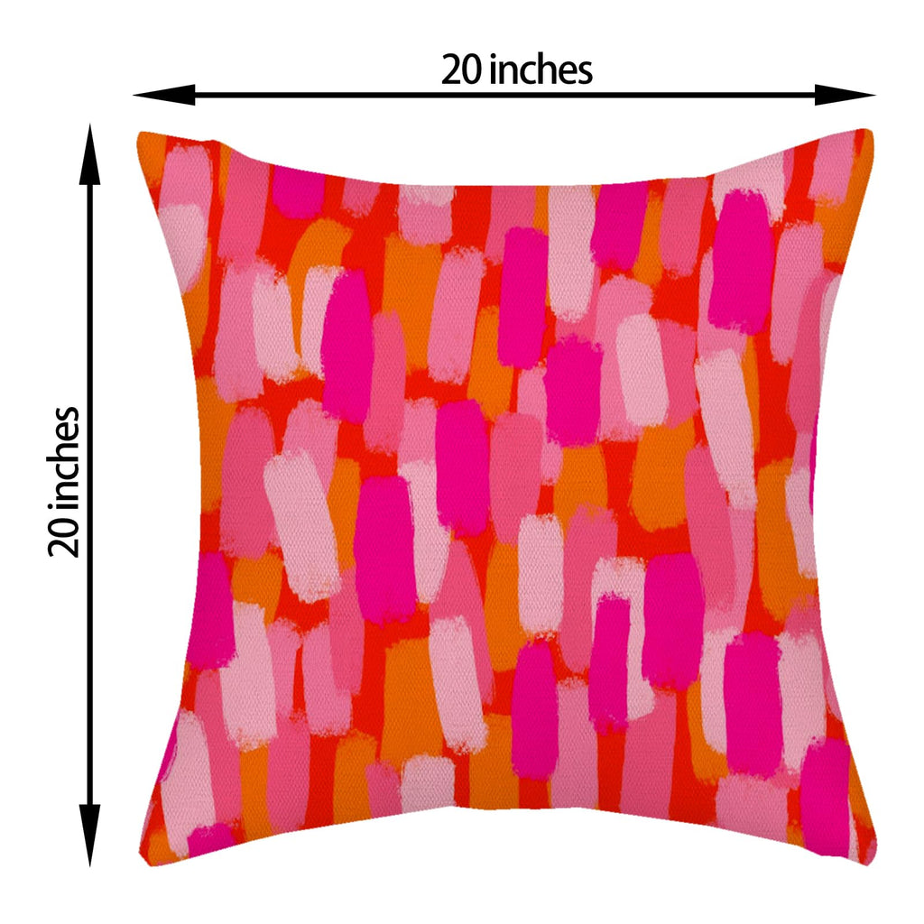 Preppy Hot Pink Pillow Covers 20x20 Inch 2 Pcs Burnt Orange Abstract Paint Decor Throw Pillows Modern Aesthetic Funky