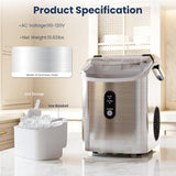 Nugget Ice Makers Countertop with Self-Cleaning, 35lbs/24H, Portable Sonic Ice Maker Machine with Handle/Basket/Scoop