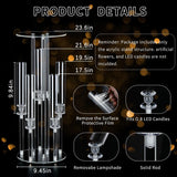 1PCS 5 Arm Candelabra,Clear Centerpiece for Table,Acrylic Centerpiece Stand,Acrylic Candle Holder,Christmas