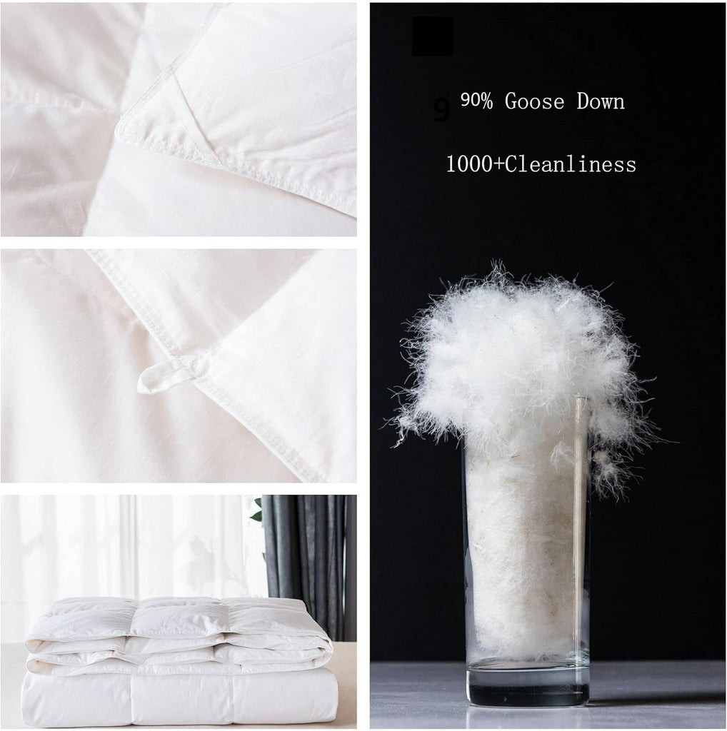 Lightweight White Goose Down Comforter Cooling Blanket Duvet Insert for Summer/Warm Weather, 750 Fill Power Ultra