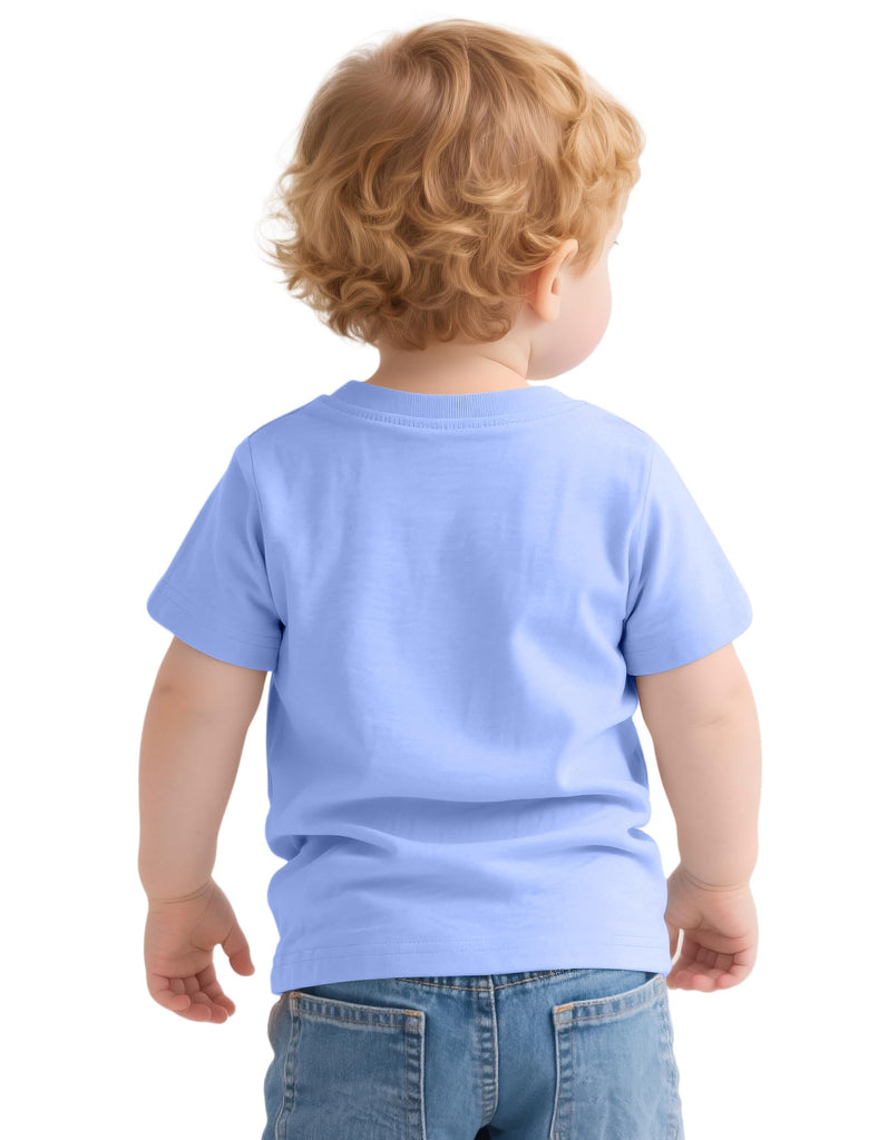 Toddler Boys Short Sleeve T-Shirts Baby Basic Tee Solid Color Tops Light Blue