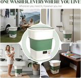 Portable Washing Machine, 1.8 Cu.Ft Large Capacity Foldable Washer with Spin Basket & 150W Motor, Timer Control for