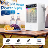 Portable Air Conditioners with 1500ML Tank, 5 Speeds Mini Evaporative Air Cooler with Remote & 2-10H Timer