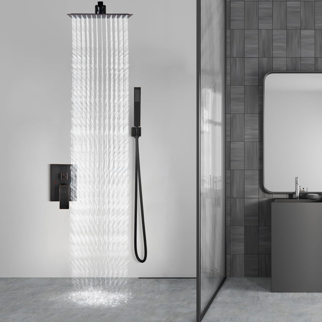 Shower Faucet Set with Handheld Oil Rubbed Bronze 16 Inch Head