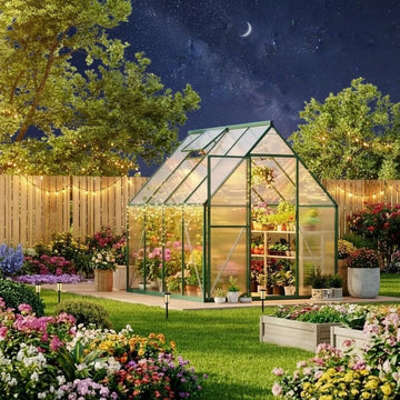 6x7 FT Polycarbonate Greenhouse Kit, Heavy Duty Outdoor Green House