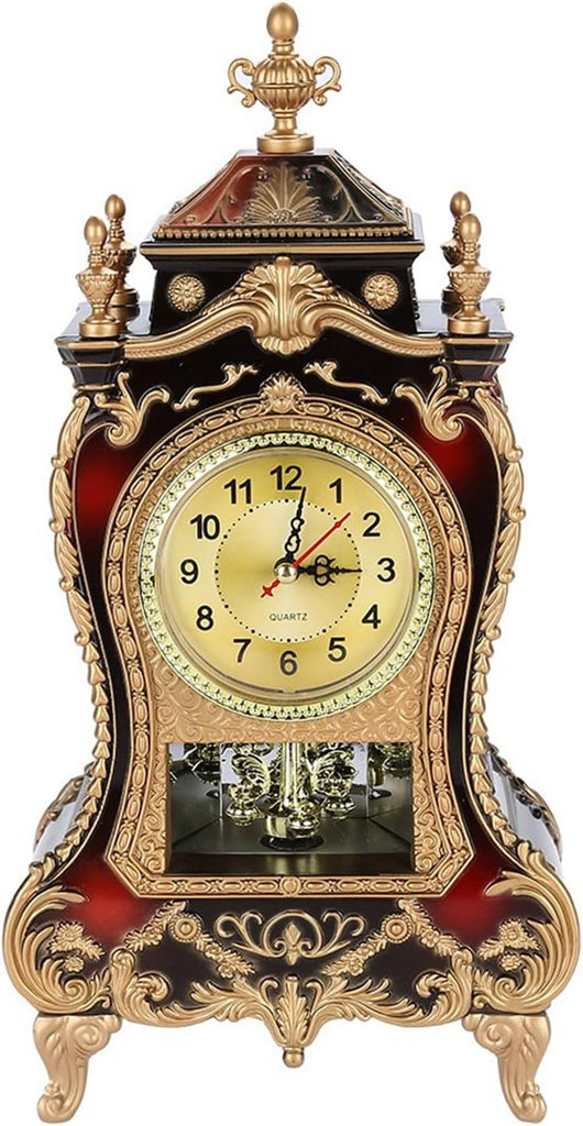 Yctze Vintage Table Clock, Decorative Plastic Alarm Clock for Home Hotel, Large Carriage Clock Ideal for Mantelpiece, Living Room, Table...