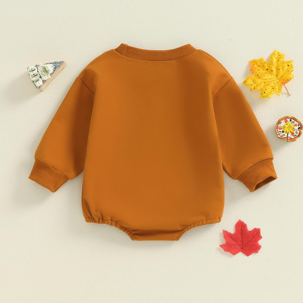 Newborn Thanksgiving Outfit Homemade Rolls Bubble Romper Long Sleeve Bodysuit Fall Thanksgiving Baby Girl Boy Outfit