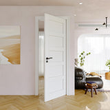 Slab Door Interior, Solid Core Pre-Built Wood Doors 30"x80", 5-Panel White Bedroom Door Shaker, Pantry, Bathroom