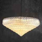Round Clear Chandelier Black, 13-Light Chandeliers for Dining Room, 30" Minimalist Honeycomb Glass Chandeliers for Living Room & Staircase, Dimmable Crystal Ceiling Light for Bedroom A127-B0F26QZLXR
