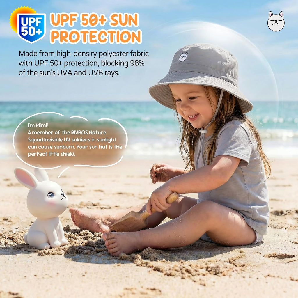 Baby Sun Hat UPF 50+ Animal Pattern Toddler Bucket Hat for Boys Girl