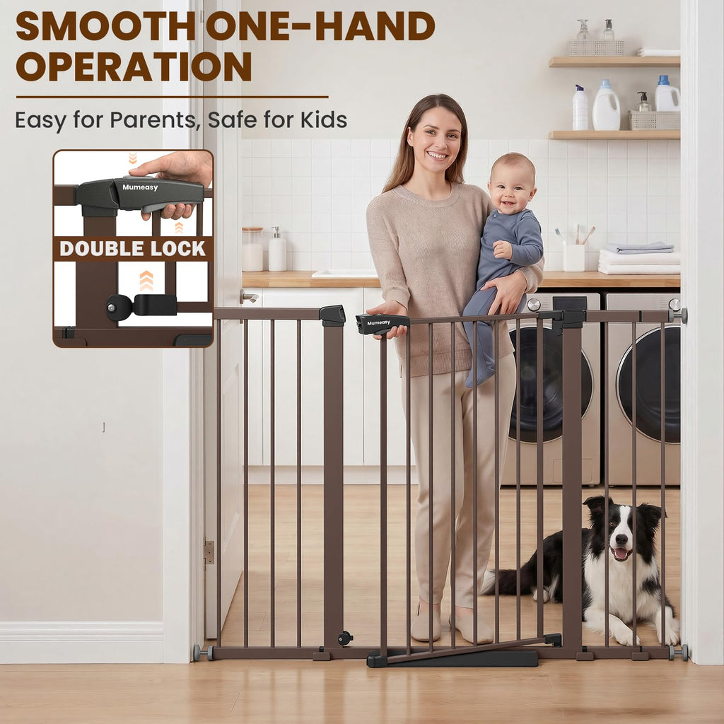 36" Extra Tall Baby Gate for Stairs, 29.7-51" Wide Dog Gates Indoor for Doorways with Easy Walk Thru, Auto Close Pet