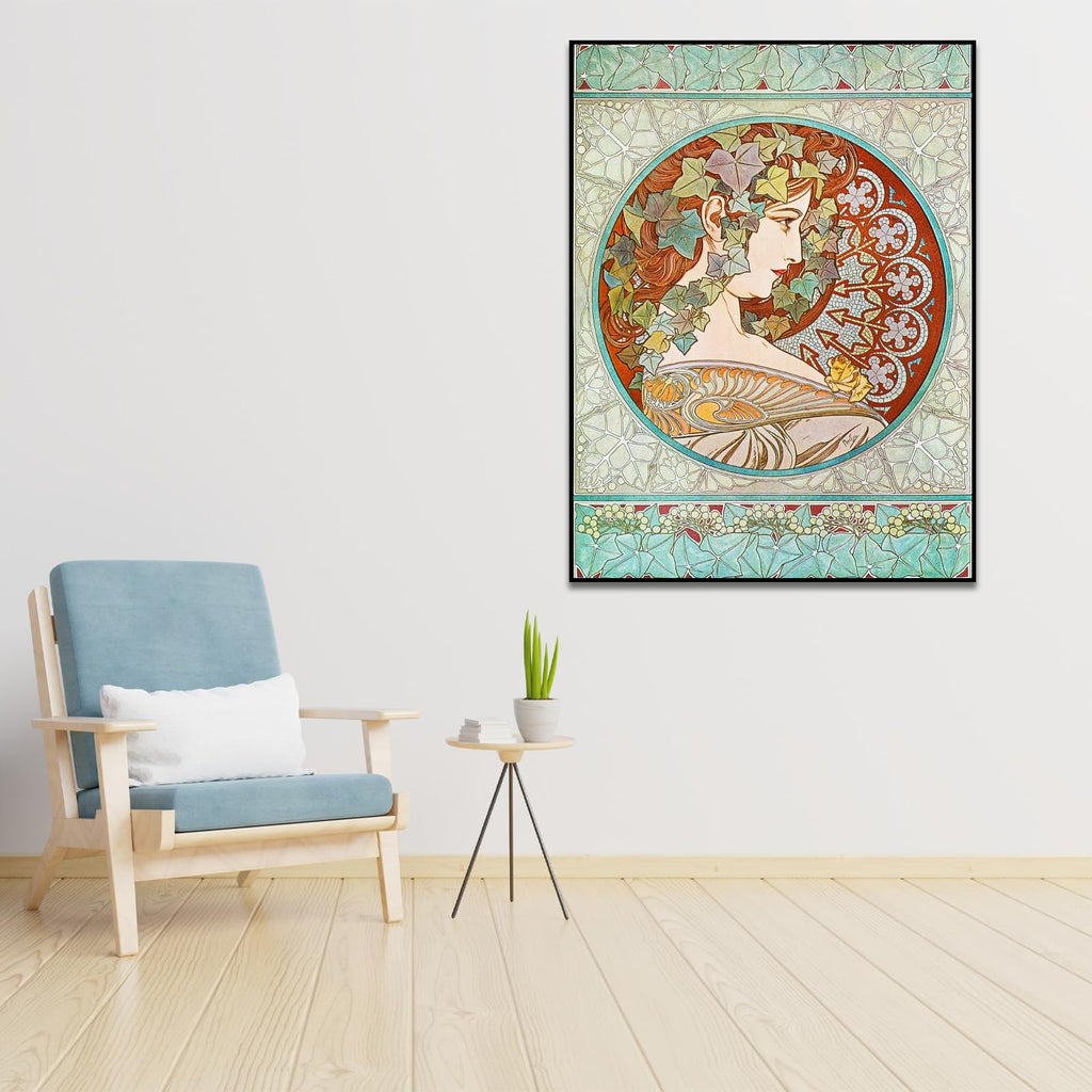 Alphonse Mucha Canvas Wall Art Laurel Poster Mucha Art Nouveau Painting Vintage Classical Poster Fine Art Oil