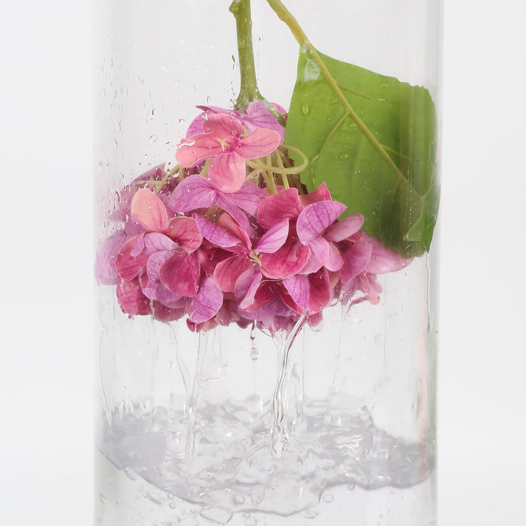 6PCS Real Touch Artificial Fuchsia Faux Hydrangeas with Short Stems Latex Realistic Fake Decor Party Floral