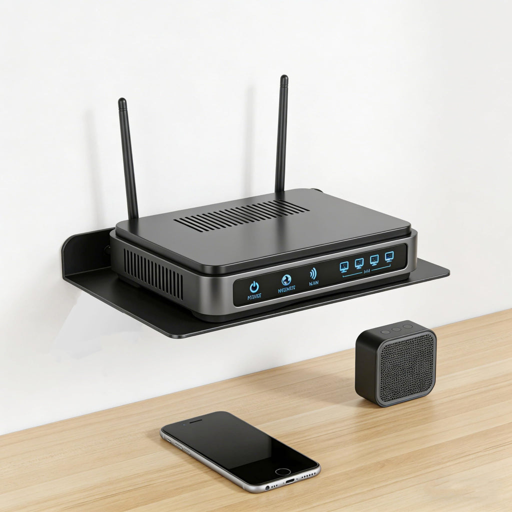 Small Floating Shelf, Wall Shelf, Metal Floating Shelves for Echo, Cameras, Small Speaker, Wall Shelves (Black 1pcs