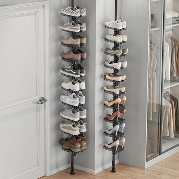 Floor to Ceiling Shoe Organizer, Adjustable Vertical Shoe Rack for Closet
