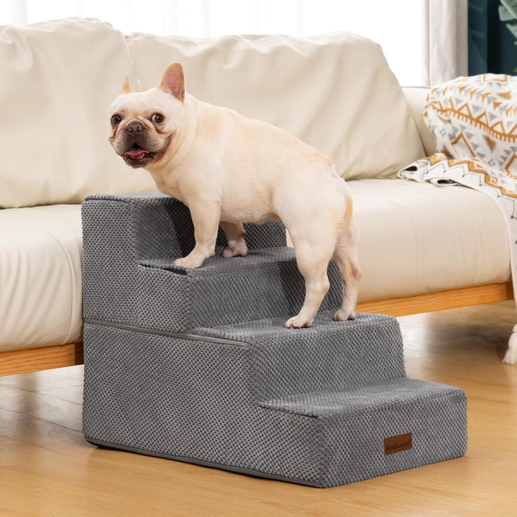 Dog Steps for Bed & Couch, 18.5" H 4-Step Pet Stairs for Small Dogs