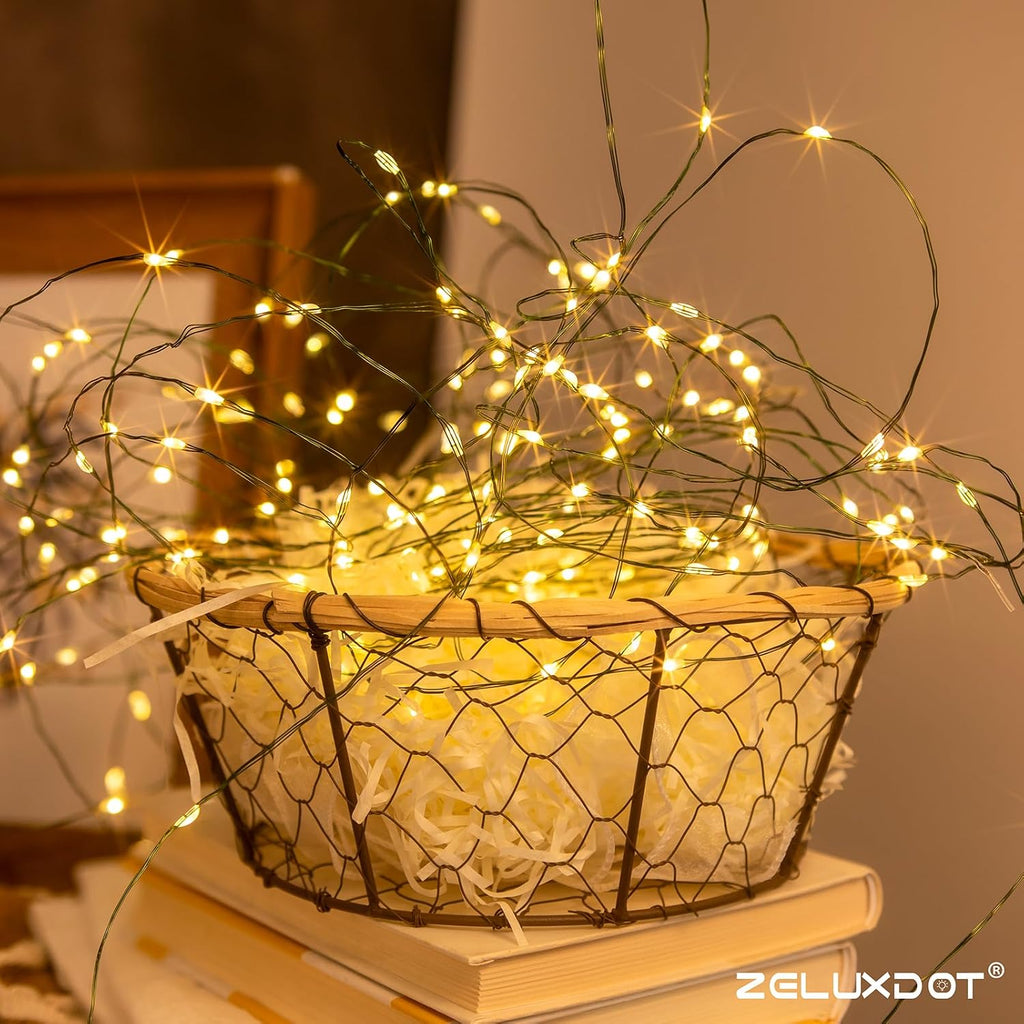 200FT 600LEDs Fairy Lights Plug ,Green Wire,Warm White