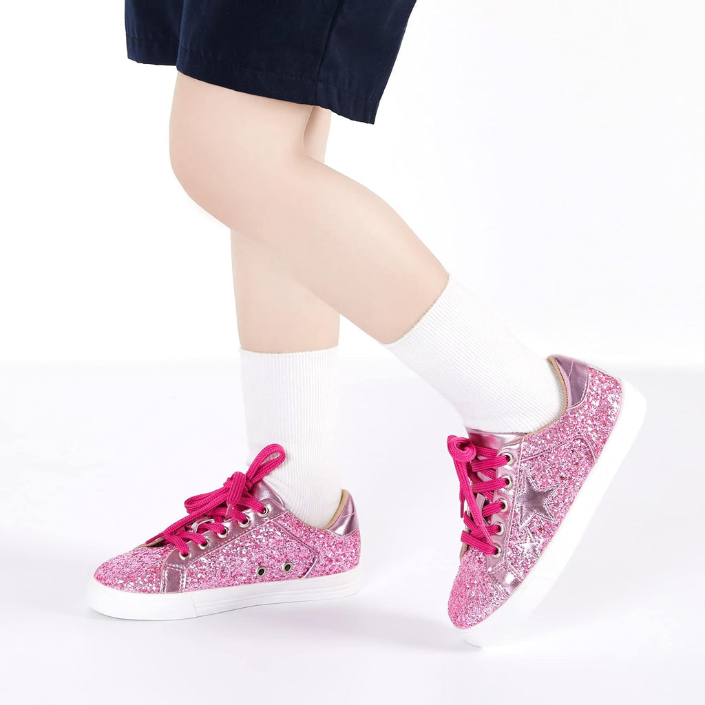 Toddler Little Girls Slip On Canvas Sneakers Glitter Tennis Shoes