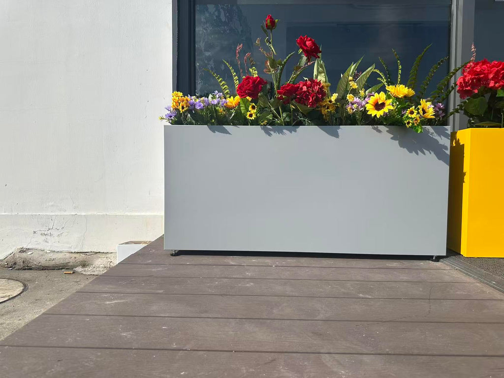 40" L x 16" W x 18" H Metal Large Rectangular Planter - Long Planter Box for Outdoor Patio/Porch Planter Boxes