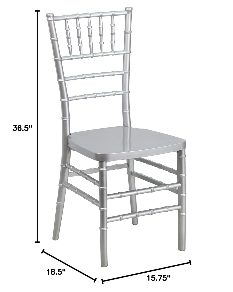 Silver Resin Ballroom Chair, 2-Pack