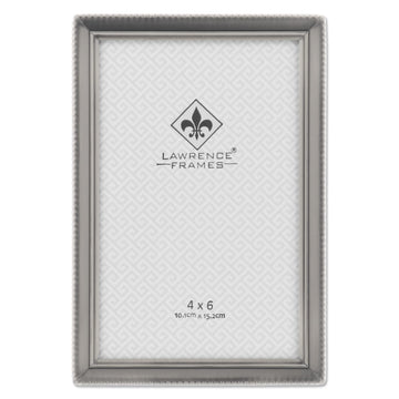 Antique Pewter 4x6 Picture Frame - Bead Border Design