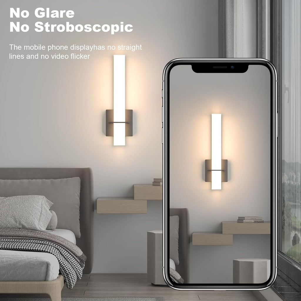15.7inches Modern Led Wall Sconces,18W 3000K 1200Lumen Bathroom Vanity Wall Lights with White Acrylic