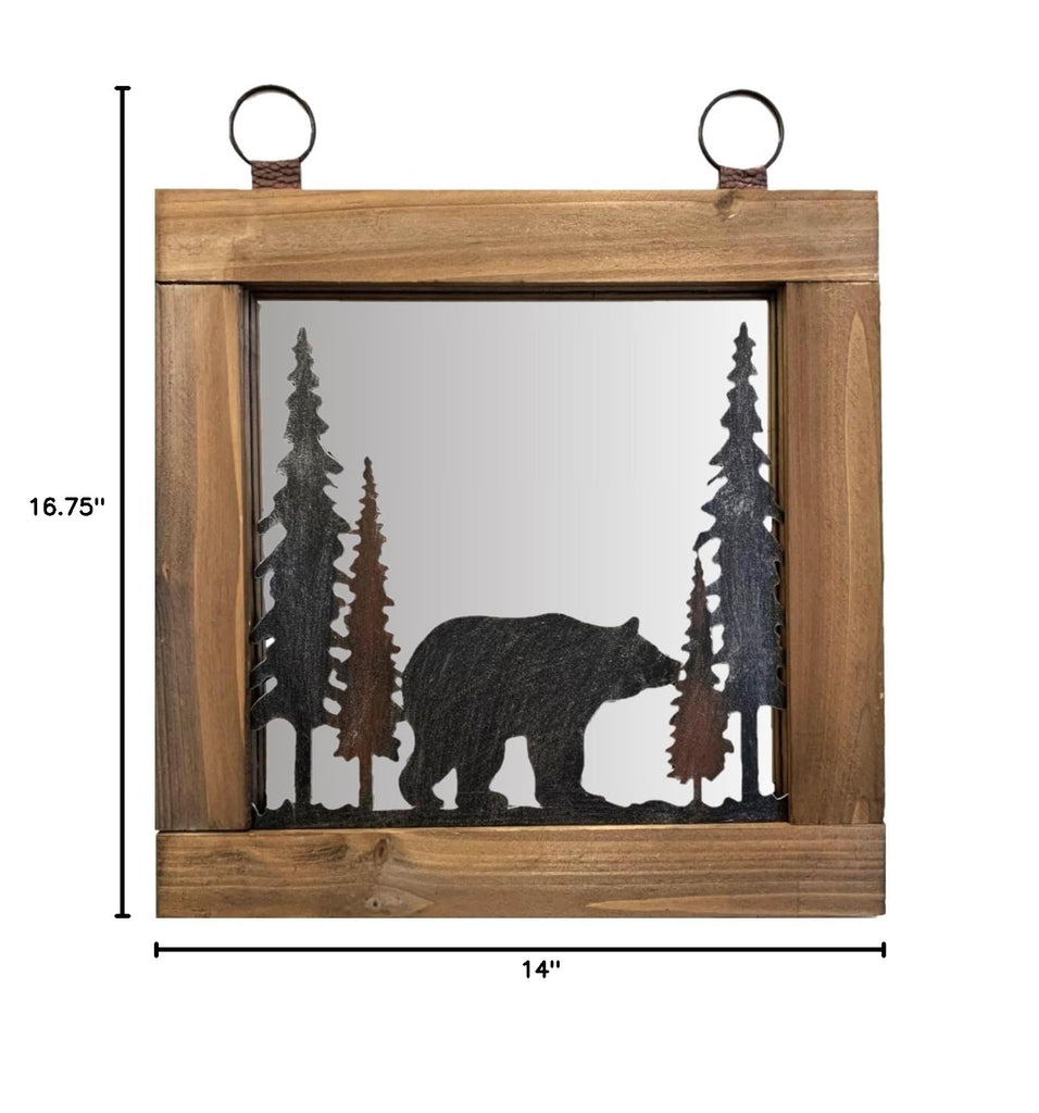 Rustic Woodland Bear Wall Mirror
