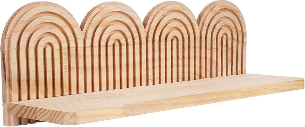 Wooden Arched Wall Floating Shelves,Boho Decor Wall Shelves,Mid Century Rainbow Display Shelf Bedroom Living Room