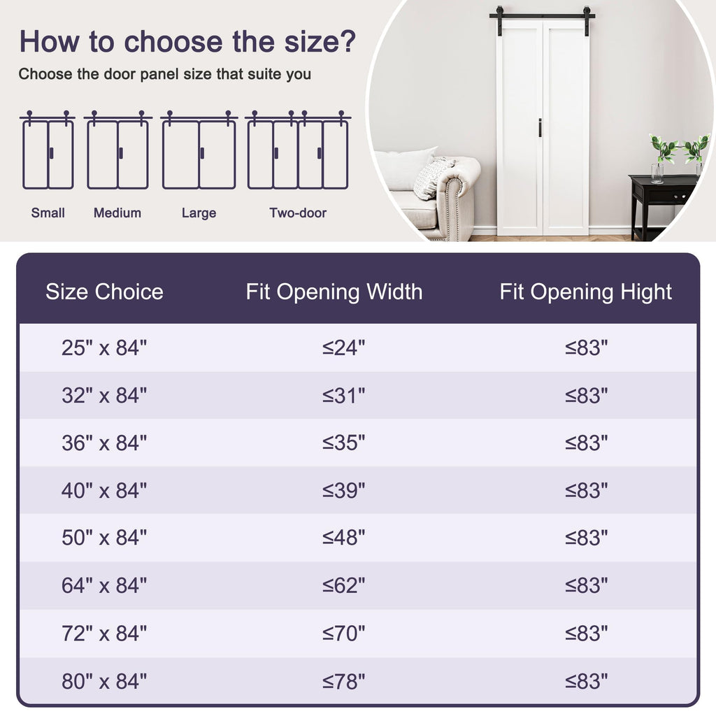 25"x84" Full Mirror Bi-Fold Barn Door and Hardware Included, Pre-Assembled