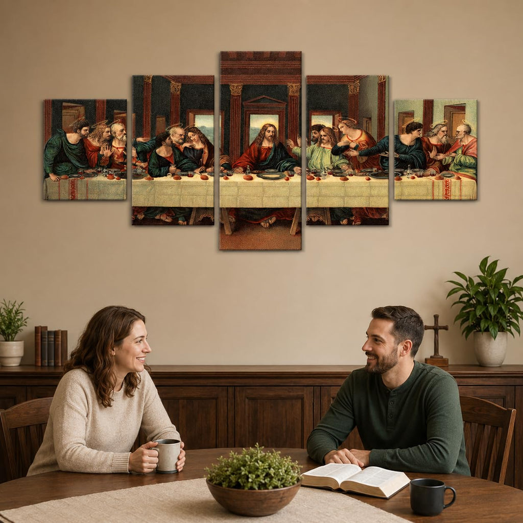 5 Piece Last Supper Wall Decor Leonardo Da Vinci Christian Jesus Wall Art