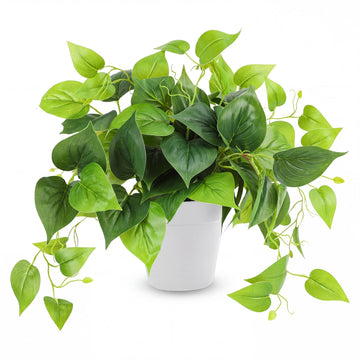 Artificial Plants Fake Pothos with Plastic Pot Artificial Potted Plant Bedroom Indoor Outdoor Decor 1 Pack