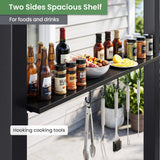 8’x5’ Grill Gazebo, Outdoor BBQ Hardtop Gazebo with Galvanized Steel Double Roof