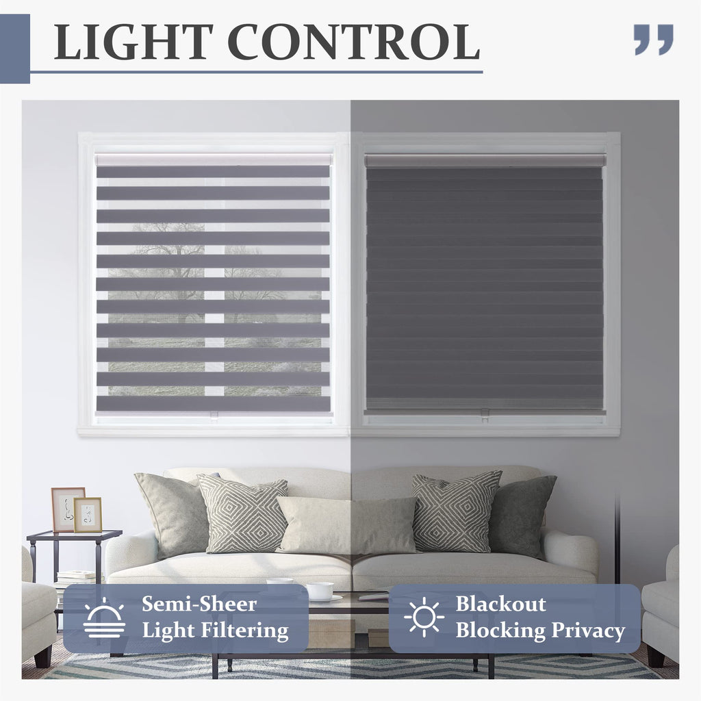Motorized Zebra Blinds with Remote, Smart Rechargeable Window Shades