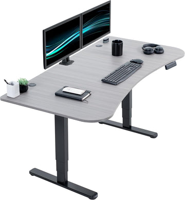 Dark Gray 63 x 32 in Standing Desk, DESK-KIT-2B1G | Electric, Dual Motor, Holds 220 lbs, Sit Stand, Height