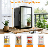 Mini Fridge, Mini Compact Refrigerator with Gaming Light, 4 Liter/6 Cans Small Refrigerator with Mirror Door, AC/DC