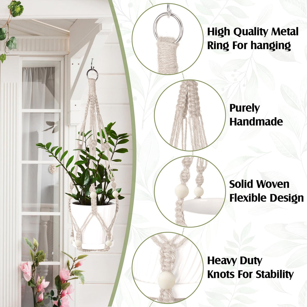 12 Pcs Macrame Plant Hangers Macrame Hanging Planters for Indoor Plants Handmade Boho Hanging Baskets Flower Pots
